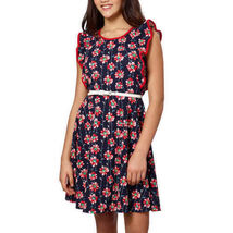 Nuovo Paper Doll Ragazze&#39; Abito , Rosso - Blu Navy Floreale Varie Taglie - $109.68 MXN