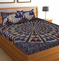 Traditional Jaipur Cotton Printed Bedsheet, Jaipuri Sanganeri Bedcover 8... - £27.86 GBP