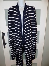 LAUREN Ralph Lauren Navy Blue White Striped Cardigan Size 2X Women&#39;s NEW - £77.52 GBP