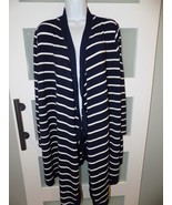 LAUREN Ralph Lauren Navy Blue White Striped Cardigan Size 2X Women&#39;s NEW - £78.09 GBP