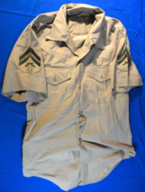 Usmc Marine Corps Quarter Sleeve Khaki Shade 2115 Uniform Dress Shirt Size Small - £20.59 GBP