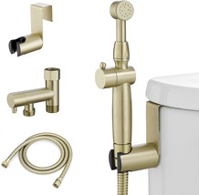 Bidet Sprayer For Toilet Brushed Gold Bidet Attachment For Toilet With - £62.70 GBP