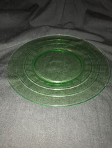 Vintage Anchor Hocking Uranium/Vaseline Glass Block Optic 8-1/4&quot; Salad Plate - £19.63 GBP