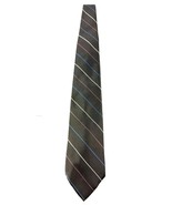 Vintage Wembley Men&#39;s Striped Tie Necktie Dark Chocolate Brown Polyester - €3,82 EUR