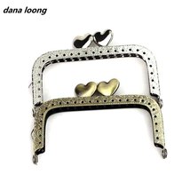 1 Piece 8.5 CM Antique Bronze or Silver Square Embossing Metal Purse Frame Love  - £15.27 GBP