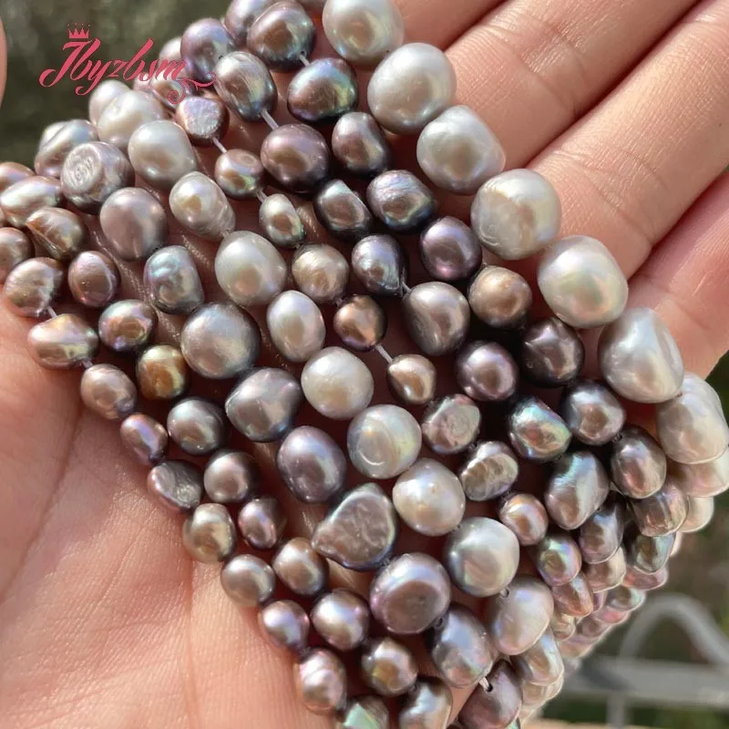 Natural Gray Freshwater Pearl Baroque Loose Natural Stone Beads For DIY Women - £22.52 GBP+