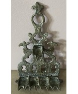 Antique Handmade Brass Hanukkah Menorah Oil Lamp - $1,131.96 MXN