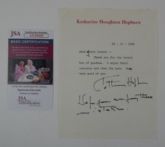 Katharine Hepburn Signed 6x8 Letterhead With Envelope Personalized JSA COA - £114.47 GBP