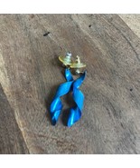 Avon 1984 Confetti Spiral Aluminum Ribbon Dangle Pierced Earrings - $14.00