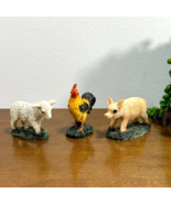 Farm Animals Figurines Pig Rooster Lamb Farmhouse Sheep Chicken Knick Kn... - £9.21 GBP