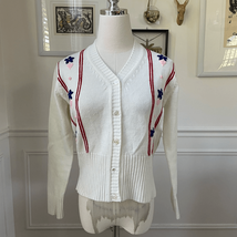 Vintage 70s Starlight Trading Co Embroidered Cropped Cardigan Sweater S - $32.40