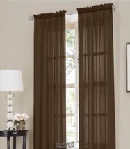 Erica Crushed Voile Panel Pairs Chocolate 51&quot; W x 84&quot; L Curtains - £18.90 GBP