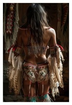 Gorgeous Young Native American Woman Behind Pov 4X6 Fantasy Photo - £6.24 GBP