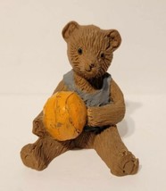 Sports Collectible Bear with Basketball Seated Jersey 2&quot;  Resin Figurine - £4.71 GBP