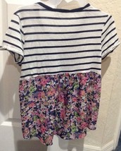 Cato Girls Hi Low Shirt White W Blue Stripes  &amp; Flowers Girls Size 18 NWOT - $14.00