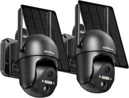 2 Pack Outdoor Camera Wireless 2K Solar Security Cameras Wireless Outdoor 360 Vi - $278.08