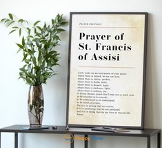 Prayer of St. Francis of Assisi Wall Art Prayer for Peace Christian Decor -PA45 - £19.38 GBP+