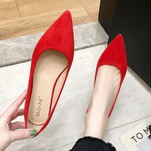 Spring Shoes Woman Pointed Toe Ballerina Flats Faux Suede Leather Ballets Shoes  - £22.74 GBP