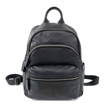 Cowhide Backpack Full Genuine Leather Women&#39;s Backpack Black All-Match Soft Cowh - £66.26 GBP