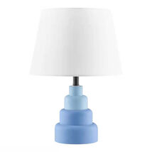 Small Blue Desk Lamp With White Fabric Shade For Bedside - $42.27