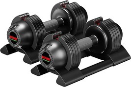 Adjustable Dumbbell, Single Dumbbell Set with Tray for Workout Strength Training - £303.18 GBP