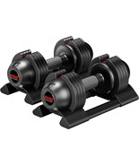 Adjustable Dumbbell, Single Dumbbell Set with Tray for Workout Strength ... - £302.29 GBP