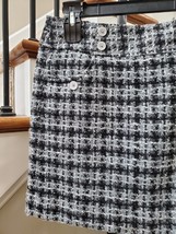 Loft Women&#39;s Black &amp; Gray Polyester Tweed Straight Mini Skirt Size 2 Pet... - £19.65 GBP