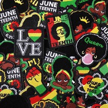 90 Pcs Embroidered Juneteenth Iron On Patches Black History Transfer Decals Appl - £38.04 GBP