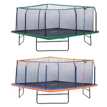 Large Square Gymnastics Trampoline Set &amp; Enclosure Net Backyard Outdoor ... - $24,604.56 MXN+