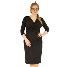 NWT Womens Size Large Jon &amp; Anna New York Black Faux Wrap Midi Length Dress - $22.53