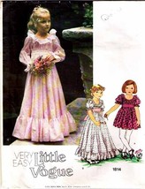 Vintage Little Vogue DRESSES Pattern 1814-v Child&#39;s Size 5 - £9.55 GBP