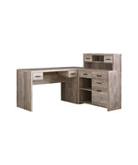 Monarch Specialties Taupe Reclaimed Wood Left or Right Facing Corner Com... - $995.11