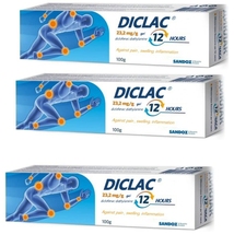3 PACK Diclac 12 hours 23.2 mg/g gel 100 g Sandoz, Joint pain, Pain and swelling - £47.00 GBP