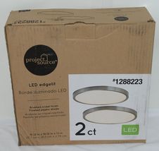 Project Source 1288223 LED Edgelit 2 Count Brushed Nickel Finish Frosted Shade image 5