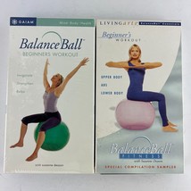 GAIAM &amp; Living Arts Fitness Balance Ball Beginners Exercise Workout VHS Tape Lot - £11.72 GBP