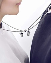 2 Magnetic Couples Pendant - Astronaut Matching Necklaces - £9.88 GBP
