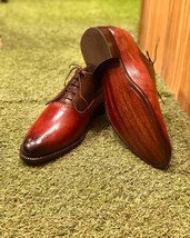 Bespoke Handmade Brown Color Genuine Leather Brogue Toe Men Oxford Shoes - £159.93 GBP