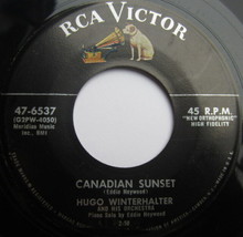 Hugo Winterhalter ‎– Canadian Sunset, Vinyl, 45rpm, 1956, Very Good cond... - £3.10 GBP