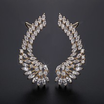 SENYU Fashion Bridal Jewelry Lady&#39;s CZ Crystal Angel Wing Ear Sweep Wrap Cuff Ea - £17.86 GBP