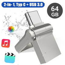 Mini 64G Type C Ultra Dual USB 3.0 Flash Drive Memory Stick Thumb Drive ... - £15.90 GBP