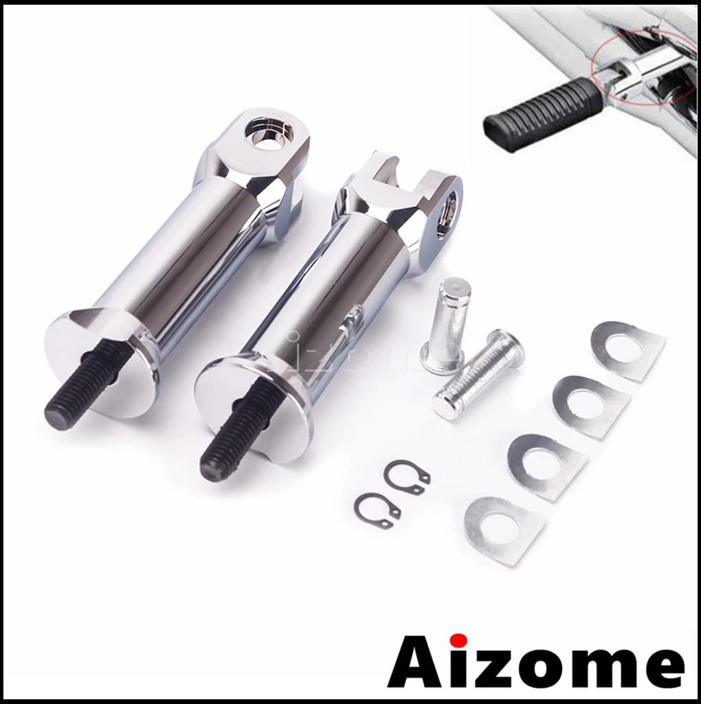Motorcycle Passenger Foot Peg Supports Mount Chrome Footrest Clevis Kits... - $49.73+