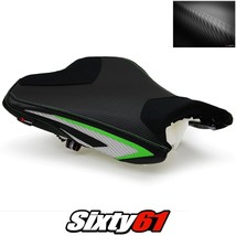 Kawasaki ZX6R Seat Cover 2013-2017 2018 Front Green Silver Luimoto Carbon Suede - £120.15 GBP