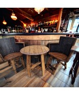 Coffee Table Made From Oak Whiskey Barrel With Legs | THE BELLOWS - $370.00