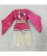 Vintage BARBIE Outfit 1994 Native American Indigenous Pink Fringe Mattel... - $23.74