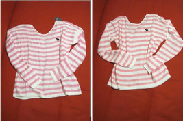 New Abercrombie &amp; Fitch Women Pink Orange Striped Long Sleeve Rugged Sweater L - £35.93 GBP