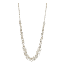 Avon Silver Tone Interconnecting Circle Chain Link Necklace Vintage 18.5&quot; - £10.32 GBP