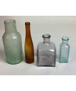 Lot Of 4 Antique Glass Bottles - Tall Green Bottle = CB A&amp;A Bottle - $27.83 CAD