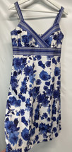 R&amp;K Originals Blue Floral Sundress A Line Lined Lite Padded Top Stretch ... - $27.69