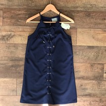Skies are Blue Navy Grommet Lace Up Front Dress XS NWT - $19.99