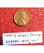 1942 S Lincoln Wheat Penny Filled Mint Mark &amp; Die Break Errors; Old Coin... - £31.04 GBP
